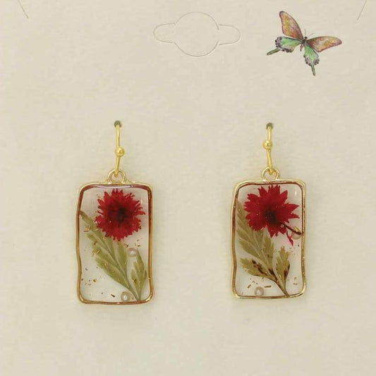 Square Dried Flower Earrings