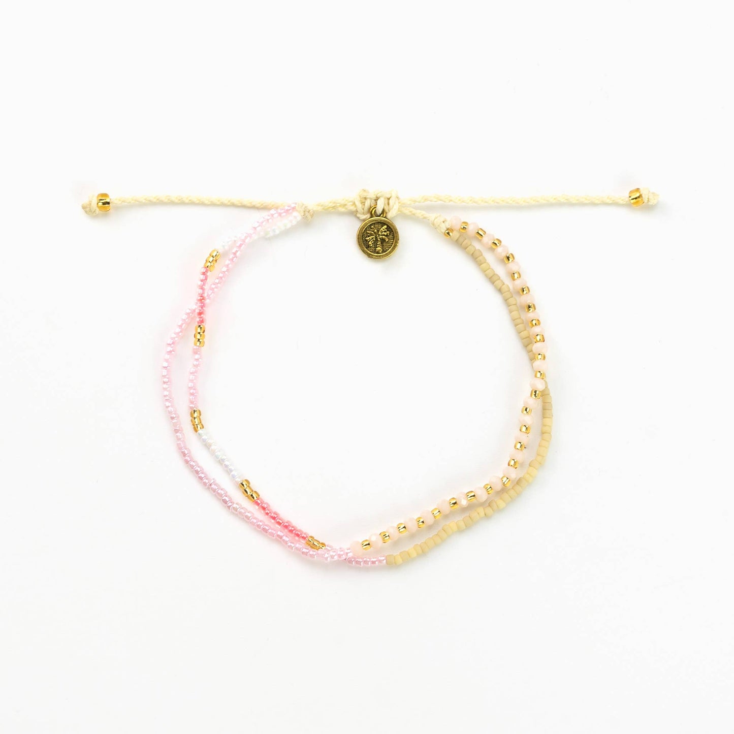Monte Carlo Beaded Anklet in Peach