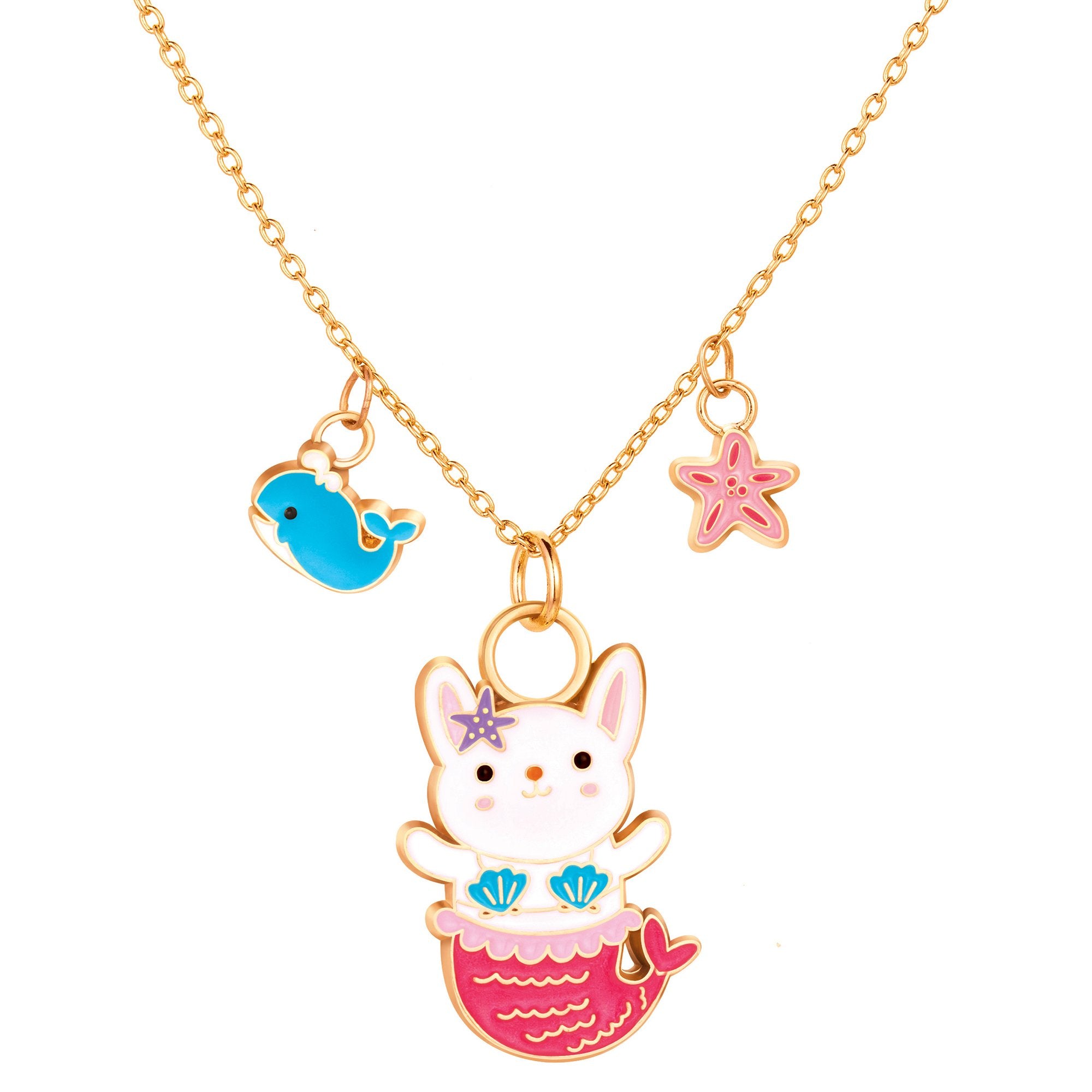 Girls Rabbit Mermaid Necklace