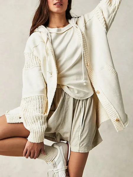 Patchwork Hoodie Coat