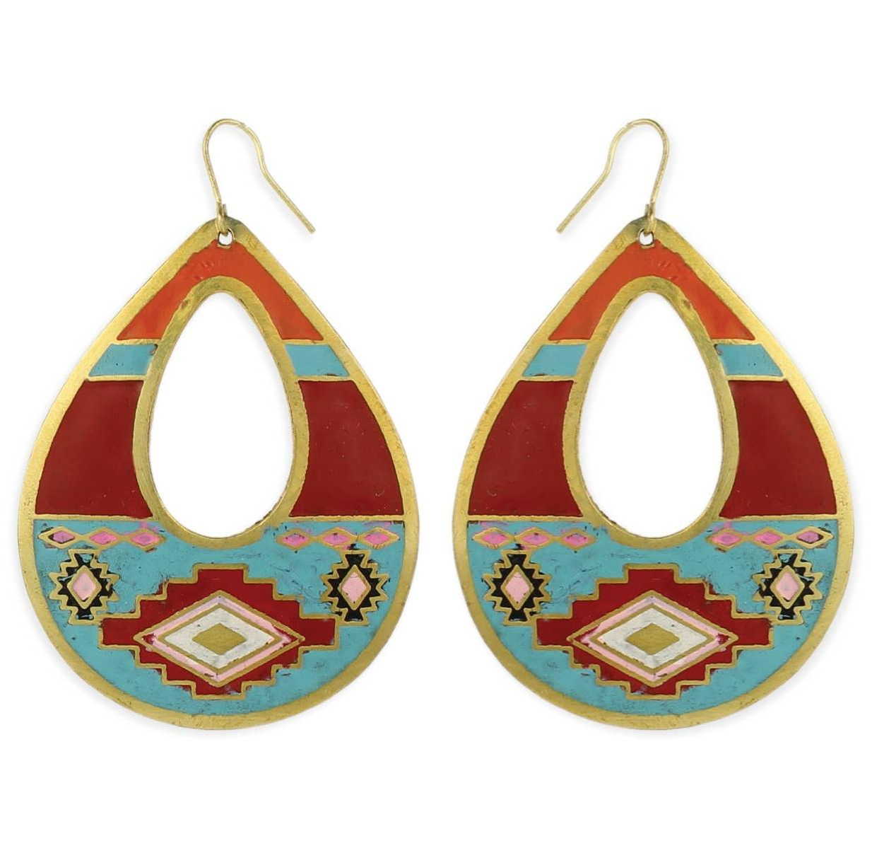 Southwest Print Teardrop Earring