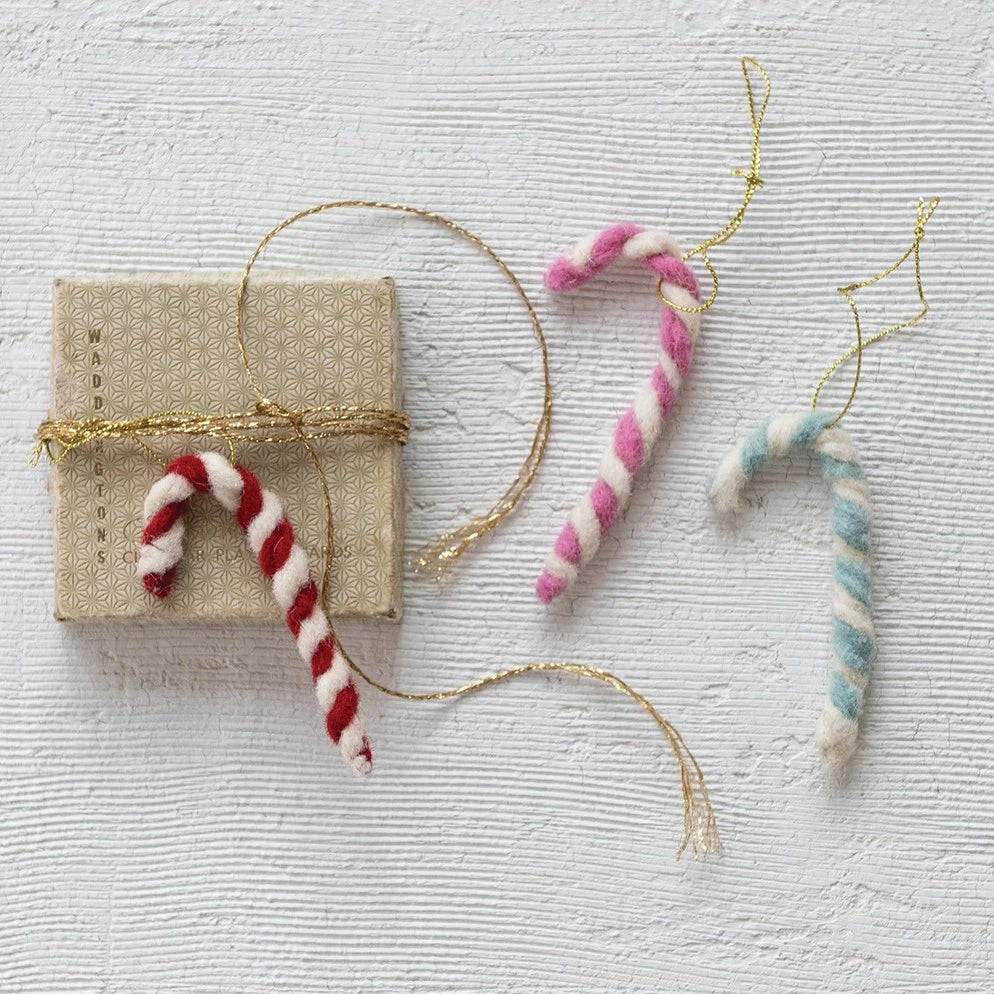 Felt Candy Cane Ornaments