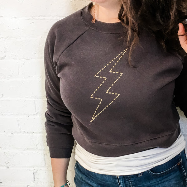 Lightning Bolt Crop Sweatshirt