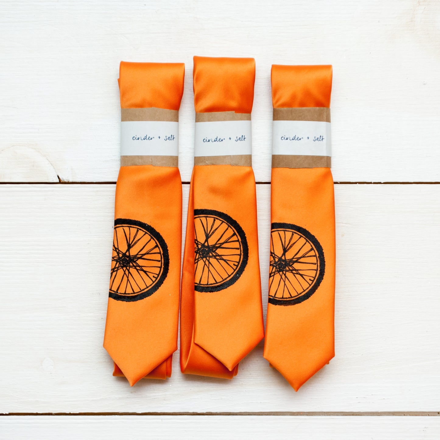 Bike Tire Skinny Tie - Orange