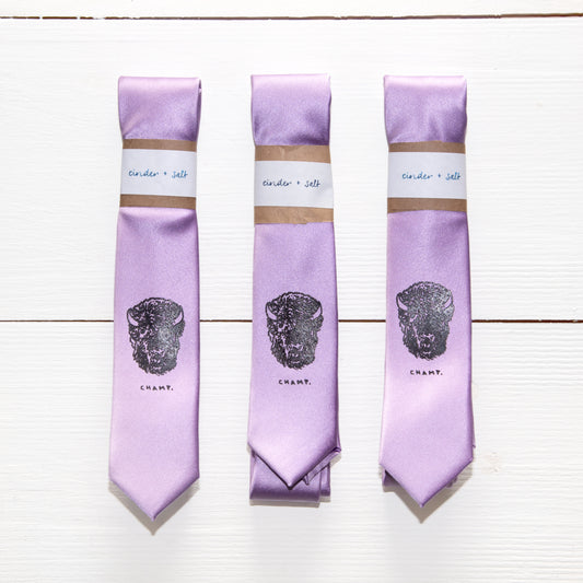 Bison 'Champ' Skinny Tie - Lavender