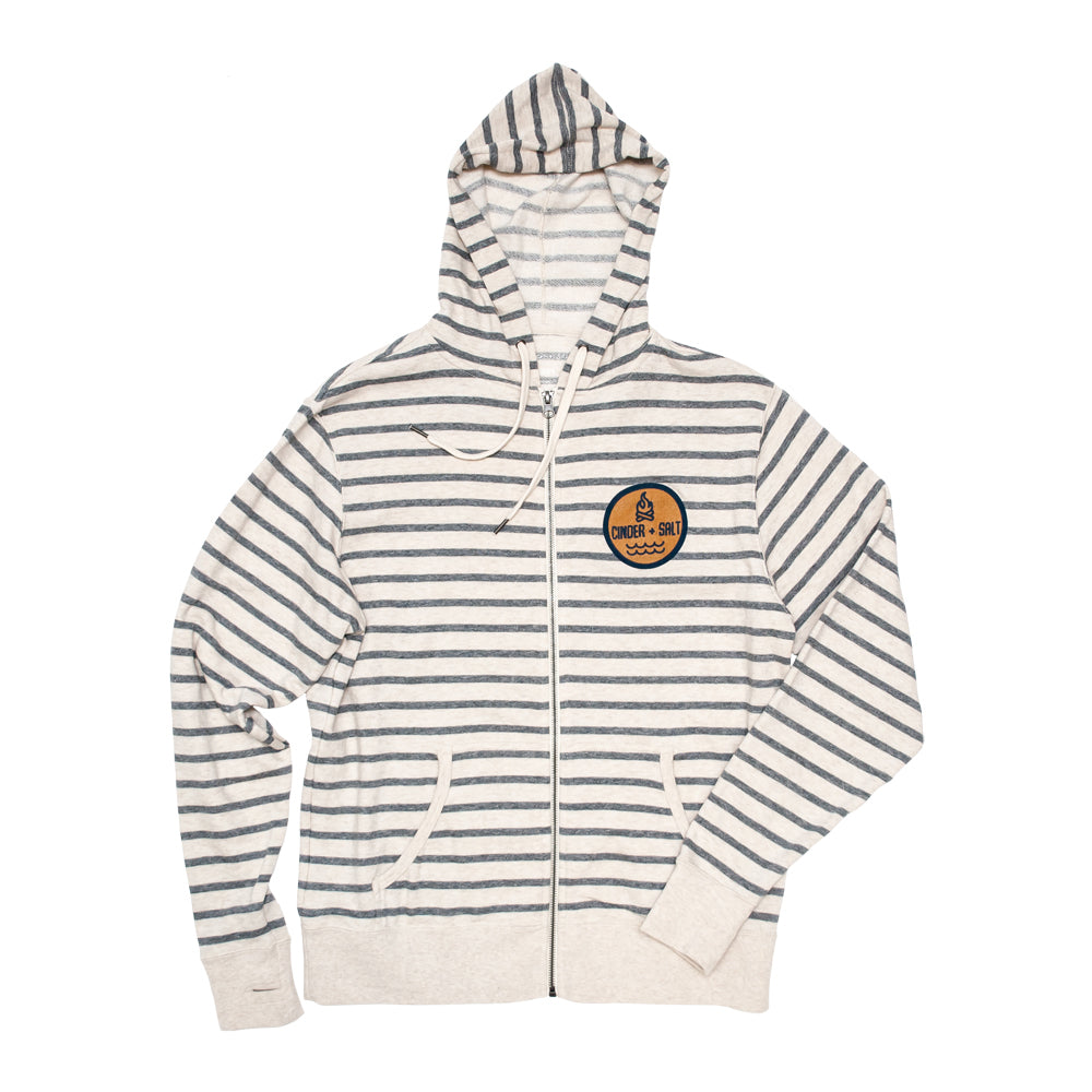 C+S Patch Striped Zip Hoodie