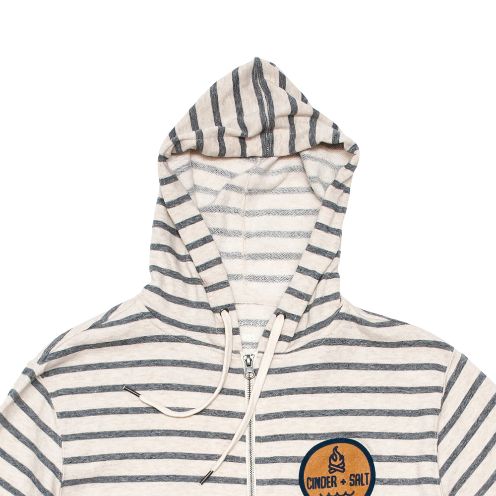 C+S Patch Striped Zip Hoodie