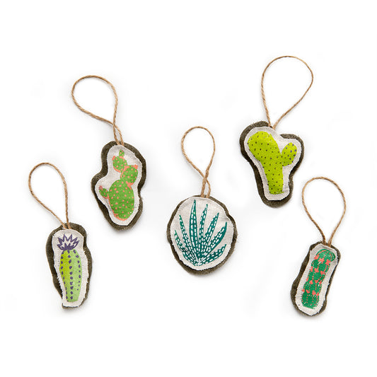 Cactus Plushie Ornament Set