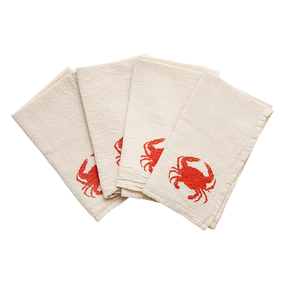 Crab Cloth Napkins - set of 4