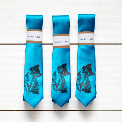 Kitten Skinny Tie - Turquoise