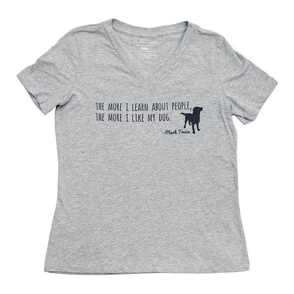 Mark Twain 'Like My Dog' Relaxed V-Neck Tee