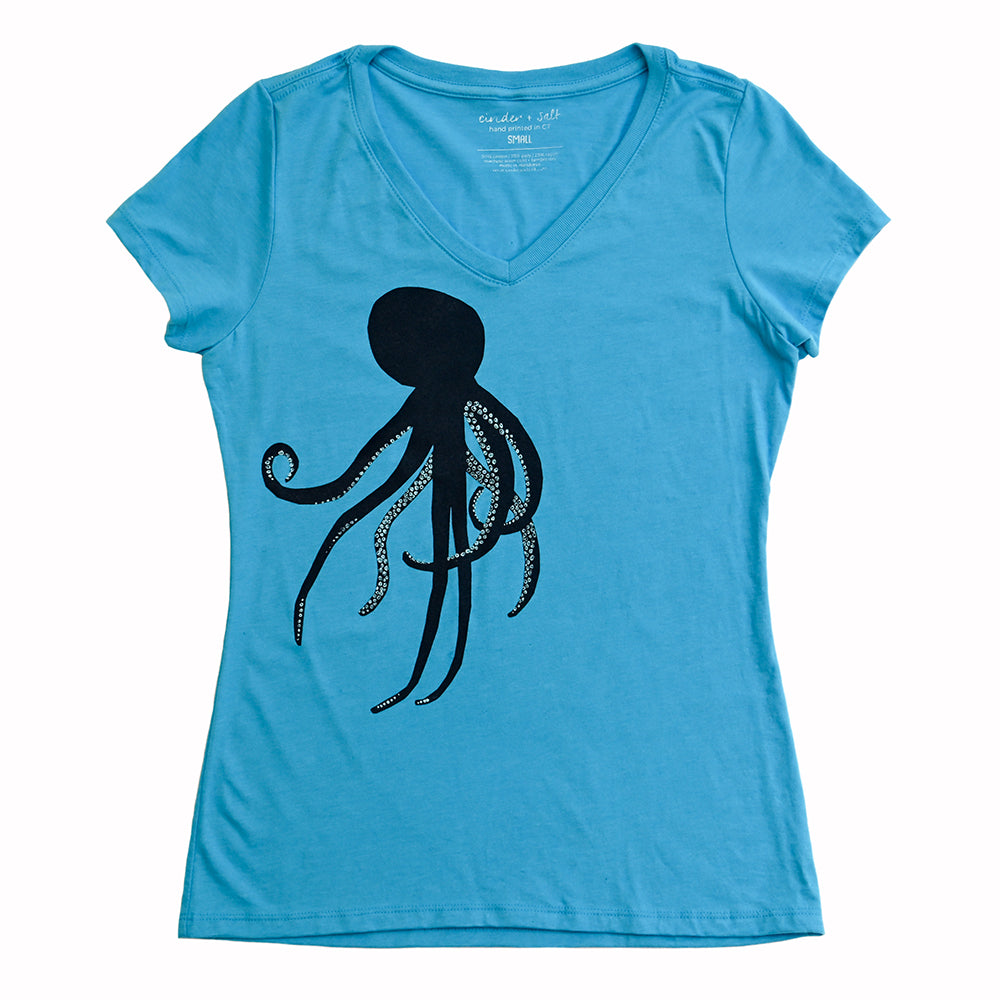 Octopus Ladies V-Neck Tee