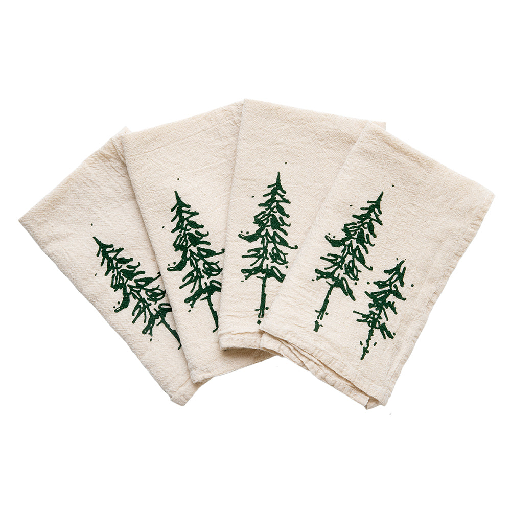 Pine Trees Cloth Napkins - set of 4