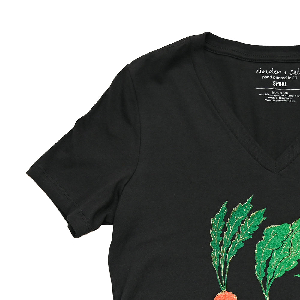 Root Veggies Ladies V-Neck Tee