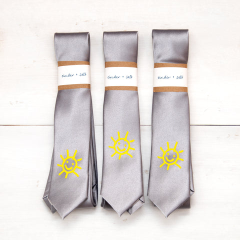 The Sun Skinny Tie - Grey