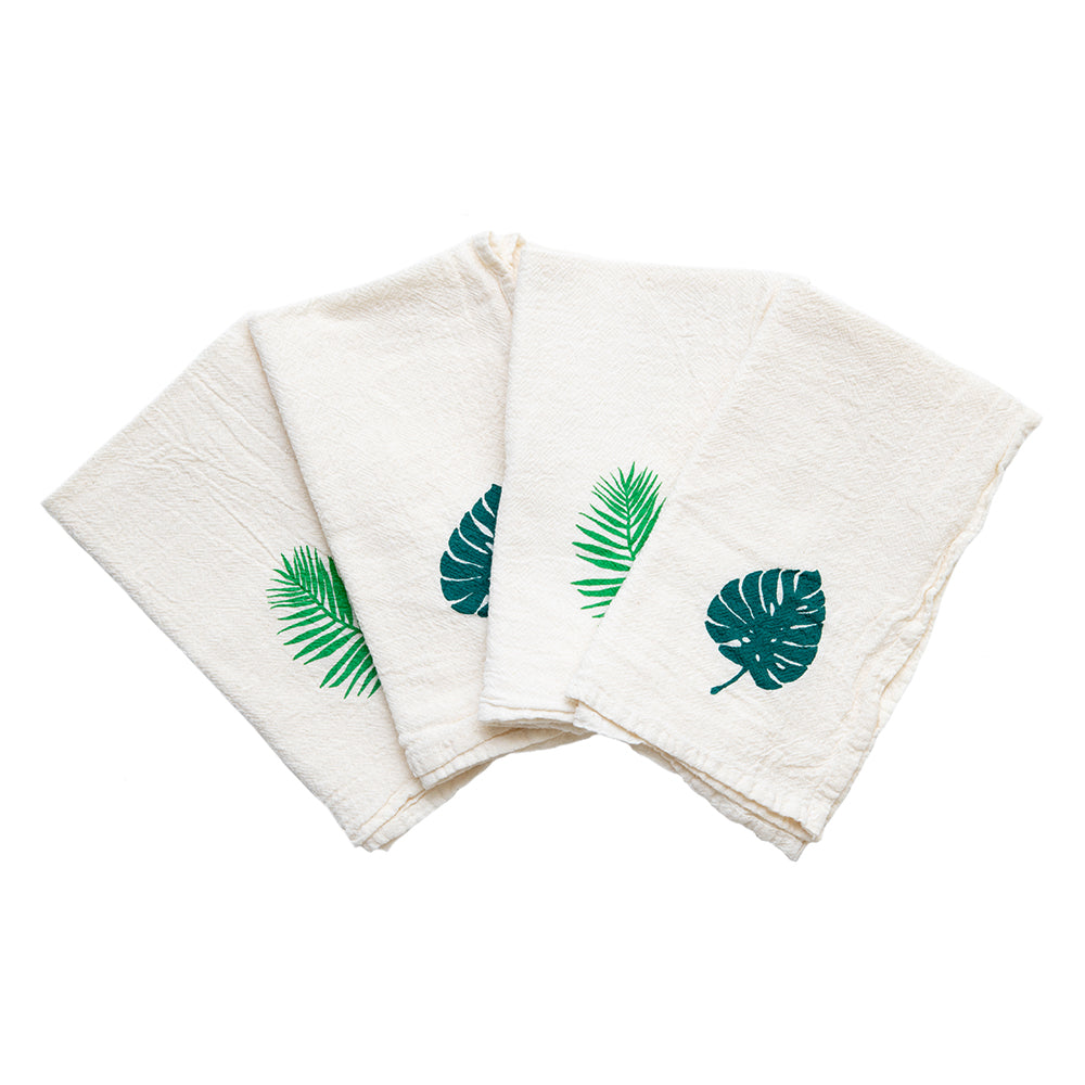 Tropical Leaves Cloth Napkins - set of 4