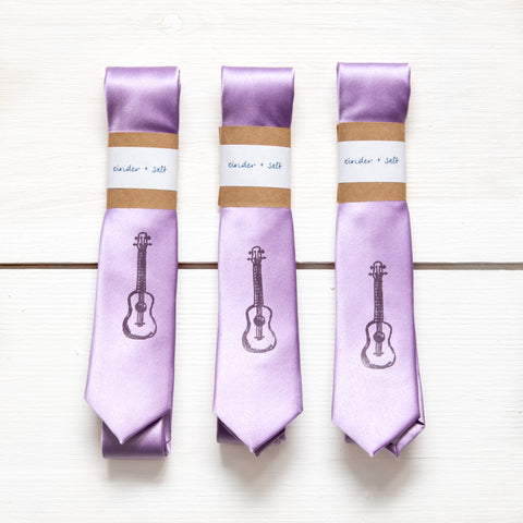 Guitar / Ukulele Skinny Tie - Lavender