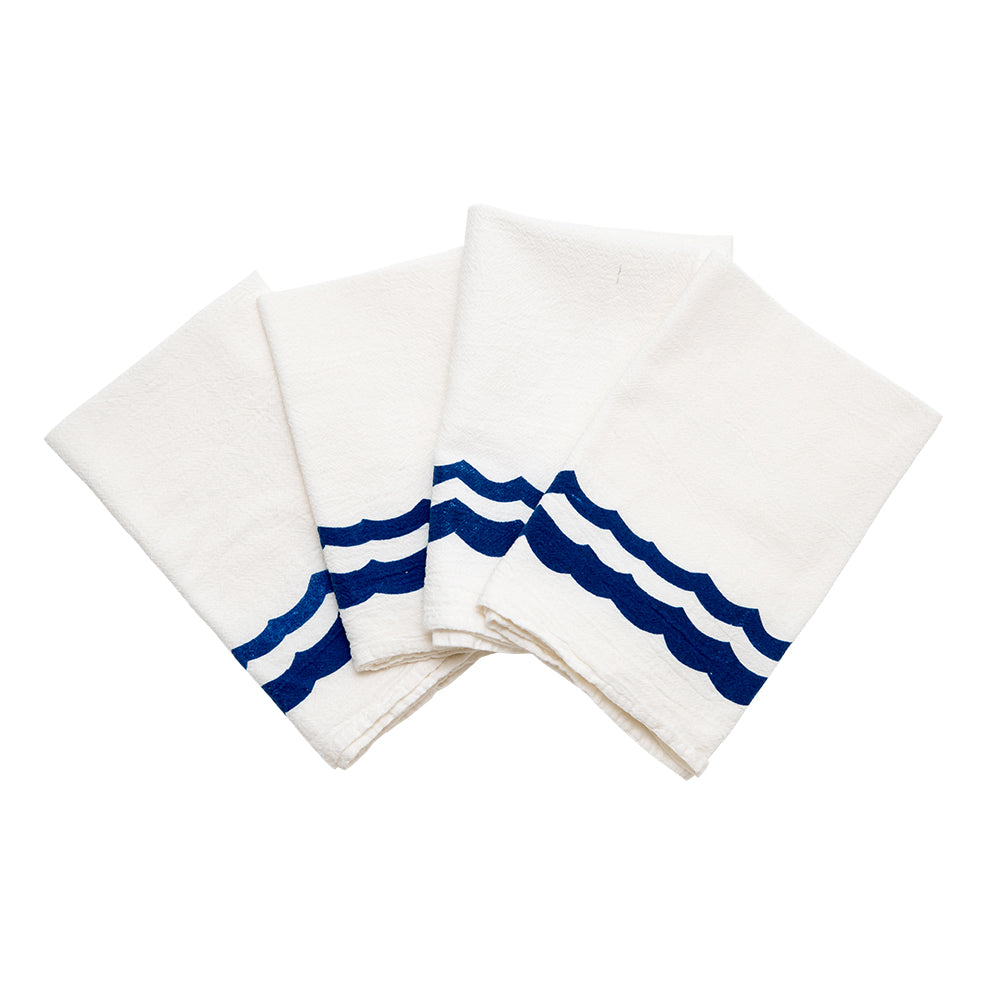 Waves Cloth Napkins - Set of 4