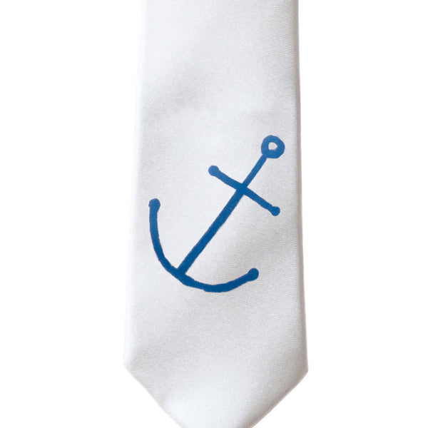 Anchor Skinny Tie - Pearl