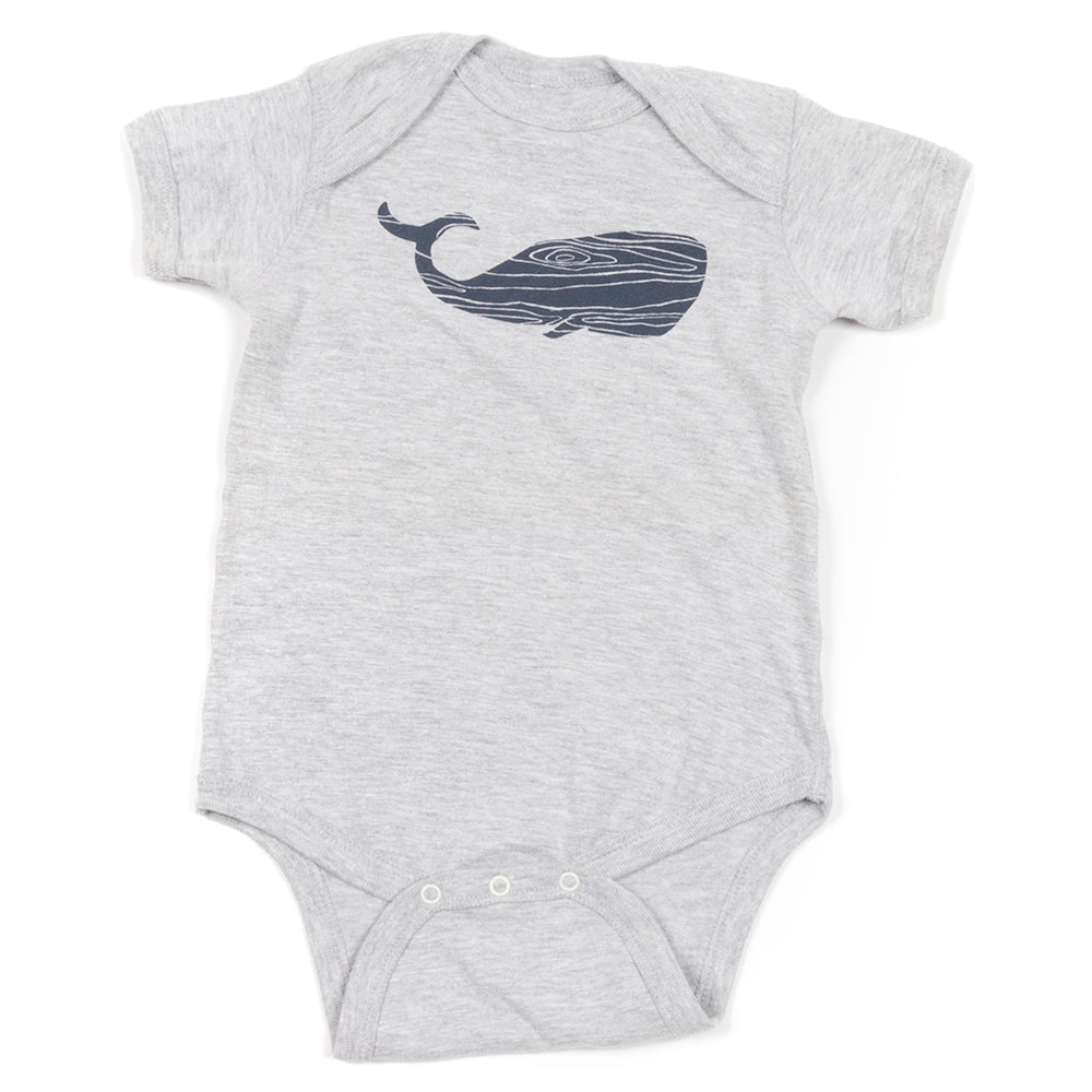 Woodgrain Whale Onesie