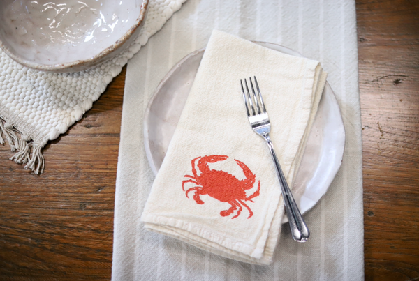 Crab Cloth Napkins - set of 4