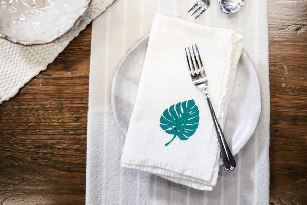 Tropical Leaves Cloth Napkins - set of 4