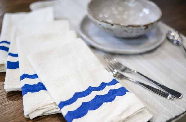 Waves Cloth Napkins - Set of 4